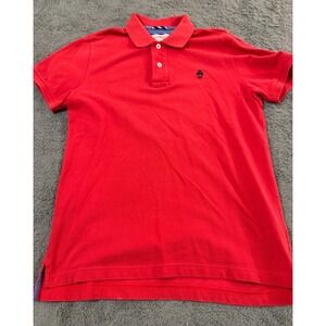 Brooks Brothers Polo Shirt Mens M Red Golden Fleece Logo 2 Button Short Sleeve